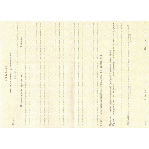 Аттестат о среднем общем образовании 1994-2006 Аттестат о среднем общем образовании 1994-2006